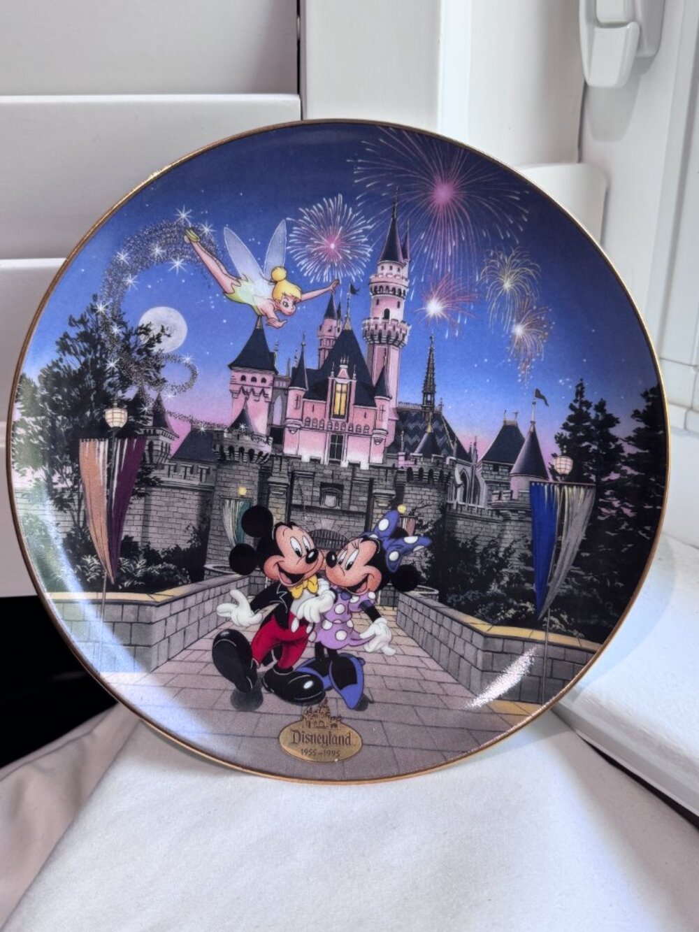 🏰✨ Disneyland 40th Anniversary Commemorative Plate | Mickey & Minnie 1955–1995